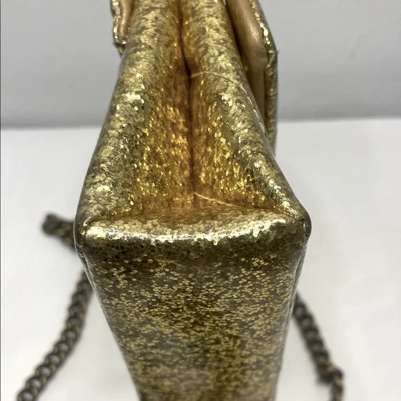 Kurt Geiger LIMITED EDITION- Gold Sparkle Mini Kensington 2-Way Bag EUC - Picture 10 of 17